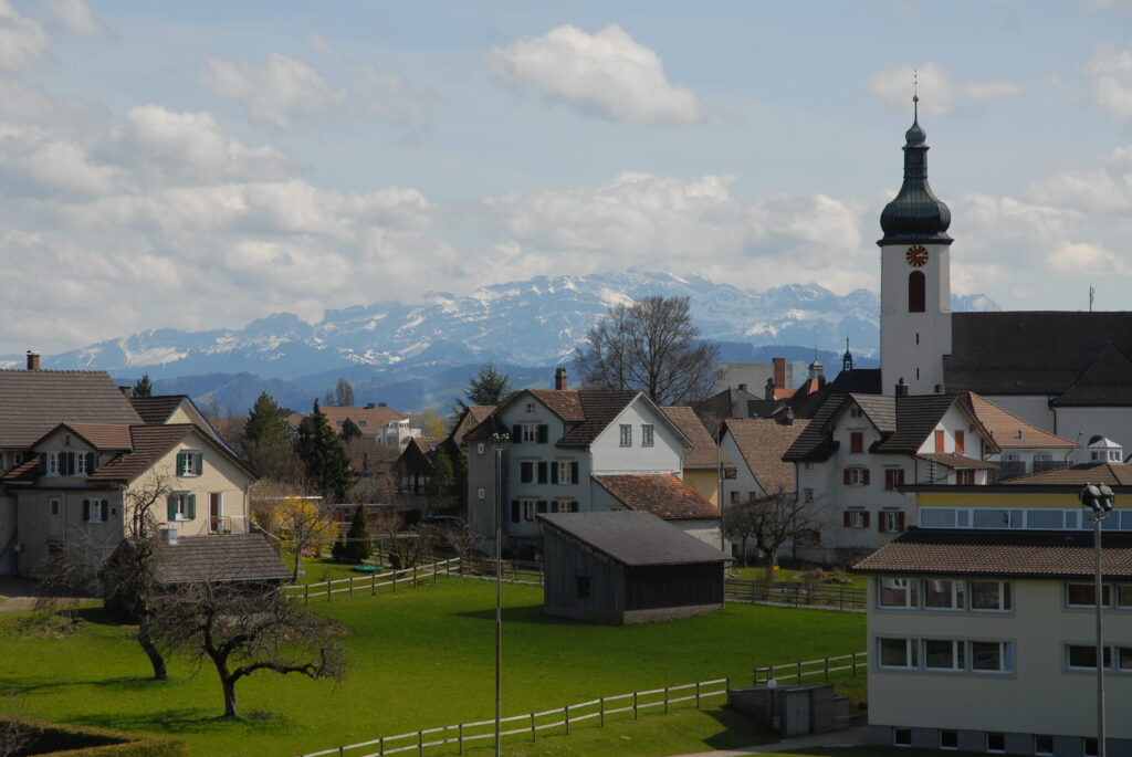 Blick über das Dorf Kirchberg